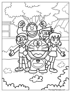 cartoon character coloring pages for kids