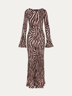 Realisation Par - Gia Dress- Zebra Print Maxi Aesthetic Long Dress, Long Sleeve Chiffon Maxi Dress, Gia Dress, Dress Streetwear, Fall Maxi, Fab Dress, Maxi Dresses Fall, Zebra Dress, 2000s Aesthetic