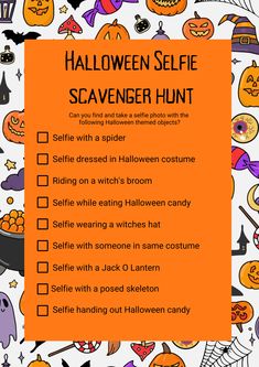 a halloween selfie scavenger hunt