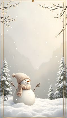 Snowman Phone Wallpaper, Winter Cell Phone Wallpaper, Cute Snowman Wallpaper, Snowy Wallpaper, Fall Background Wallpaper, Christmas Card Background, Snowman Wallpaper, Snowy Background, Happy Christmas Day