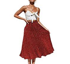 Relipop Women's Flared Skirt High Elastic Waist Polka Dot Pleated Midi Vintage Skirt Black at Amazon Women’s Clothing store Shorts Haircuts, Women's Shorts Outfits, Fashion Tips For Girls, Evening Dress Collection, Shorts Outfits Women, Paris Outfits, Shorts Outfits, Polka Dot Skirt