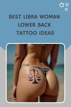 Woman Lower Back Tattoo, Lower Back Tattoo Ideas, Libra Tattoos, Back Tattoo Ideas, Women's Shoulder Tattoo, Lower Back Tattoo, Celestial Symbols, Libra Woman, Rib Tattoos For Women