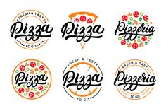 six different logos for pizza and pasta