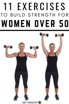 two women doing exercises with dumbbells to build strength for women over 50