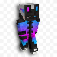 an image of a minecraft character with purple and blue colors