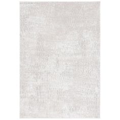 a white rug with an abstract design on the top and bottom part of it,