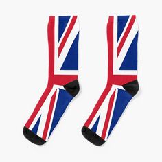 Super soft all-over printed knit socks with extra cushioning in the sole. Suitable for men and women. The Union Jack. Awesome Socks, United Kingdom Flag, Jack Flag, Union Jack Flag, The Union, Union Jack, Cool Socks, Socks For Sale, Knitting Socks