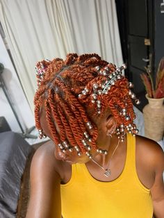 Hairstyle ideas #kinkytwists #gingerhair #naturalhair Ginger Bob, Summer Bob, Hair Twists, Head Tie, Ginger Hair Color, Hairstyle Inspo, Natural Hair Twists, Twist Styles, Head Ties