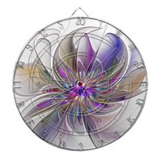 a colorful flower is shown in the center of a circular glass plate with numbers on it