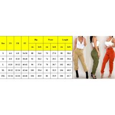 Hello! Welcome to our store! Pants Size S M L XL 2XLQuality is the first with best service. customers all are our friends.Condition:100% brand new & high quality Material: Cotton Color:Red/Green/Khaki Please note that slight color difference should be acceptable due to the light and screen. Packet Included:1 Women's Pants High Waist Cargo Pants, Pants Women Casual, Elastic Waist Trousers, Waist Cargo Pants, Khaki Trousers, Trouser Pocket, Blouse Jeans, Plus Size Pants, Cargo Pants Women