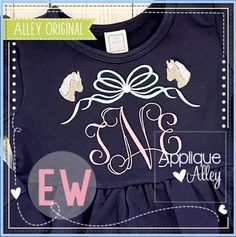 GABRIELLA BOW HORSES 5294AAEW – appliquealley Patch Design, Graphic Tank Top, Machine Embroidery