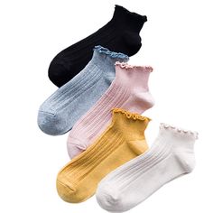 PRICES MAY VARY. 5 Pairs Ruffle Socks, Frilly Socks, Dress Boot, Vintage Socks, Ruffled Socks, Slouch Socks, Uniform Dress, Comfortable Socks, Lace Socks