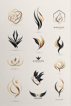 minimalism, logo design, modern design, business branding Logo Symbols Inspiration, Black And Gold Logo Design Ideas, Logo Ideas For Art Business, Logo For Business Ideas, Fancy Logo Design Ideas, Elegance Logo Design, Creative Logo Design Ideas Unique, Popular Brand Logos, Cloth Logo Design Ideas