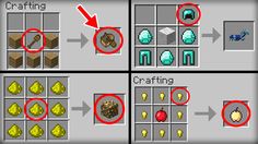 four different types of crafting in minecraft