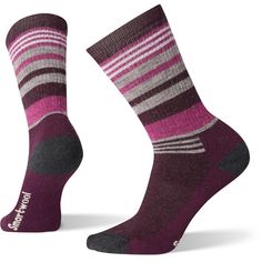 Smartwool Hike Medium Striped Crew Socks Women's Women Crew Socks, Hiking Socks, Winter Camping, Sport Chic, Striped Socks, The Trail, Socks Women, Crew Socks, Merino Wool