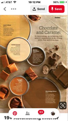 an ad for chocolate and caramel is shown