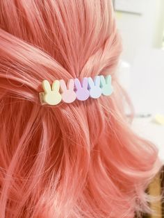 Pastel Rainbow Bunny Hair Clip - Pop Pastel Bunny Hair Clip, Pastel Accessories, Kawaii Hair Clips, Bunny Hair, Dragon Earrings, Kawaii Hairstyles, Bright Fashion, Hair Accessories Clips, Kawaii Accessories