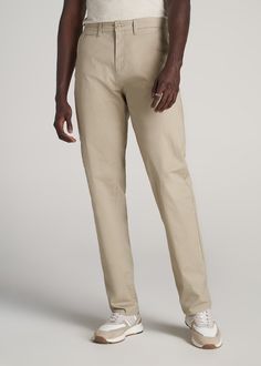 American-Tall-Men-Mason-Chinos-Desert-Khaki-front Casual Tapered Straight Bottoms, Classic Chino Cotton Twill Bottoms, Relaxed Fit Chinos With Comfort Waistband And Straight Leg, Relaxed Fit Chinos With Comfort Waistband, Casual Straight Tapered Pants, Casual Relaxed Fit Chinos With Standard Cut Leg, Casual Straight Fit Bottoms, Fitted Casual Cargo Pants, Classic Straight Leg Bottoms With Comfort Waistband