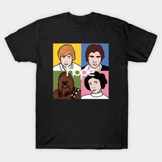 star wars t - shirt with the faces of chewr, chewr and chewr