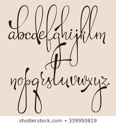 handwritten english alphabet with cursive font and capital letters in the style of calligraphy