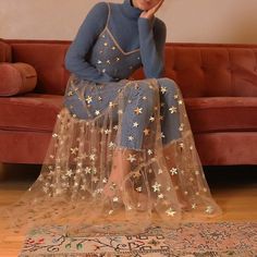 I freaking LOVE this ⭐️⭐️⭐️ Calm Mood, Áo Blu, Lirika Matoshi, Character Details, Bling Dress, Overlay Dress, Star Dress, Fashion Kids, Mode Inspiration