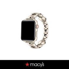 an apple watch is shown with the text macy's on it and there are two different