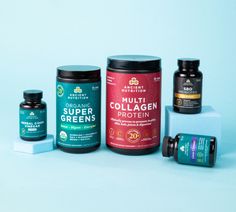 Ancient Nutrition | Dr. Axe - Dietary Supplements & Vitamins - Ancient Nutrition | Dr. Axe Collagen Boosting Foods, Good Multivitamin For Women, Ancient Nutrition, Collagen Protein Powder, Best Multivitamin, Gut Health Recipes, Juicing Benefits, Healthy Bacteria, Collagen Protein