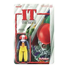 the it movie penny clown action figure with red balloon on its head and yellow pants