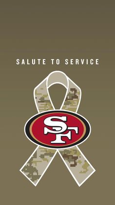 the san francisco giants logo is shown on a brown background with words salute to service