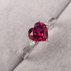 ◆ The ring is handcrafted from sterling silver and decorated with a dazzling 8*8 mm ruby and CZs. It is suitable for engagement/anniversary/daily occasion. ◆ Production Description: Main stone Type: Lab Ruby Main Stone Shape: Heart Cut Main Stone Size: 8*8 mm(2.59ct) Side stone: CZ Metal: 925 Sterling silver - Other options available in the drop down menu ◆ Customization: √Free for Add Engraving √Other Metal Type Available √Other Gemstones & Shapes Available √Personalization Requests Available ◆ Heart Shaped Ruby Ring, Fine Jewelry Lab-created Ruby Ring For Valentine's Day, Valentine's Day Lab-created Ruby Fine Jewelry Ring, Valentine's Day Fine Jewelry Lab-created Ruby Ring, Lab-created Ruby Heart Cut Promise Ring, Lab-created Ruby Ring For Valentine's Day, Heart Cut Lab-created Ruby Promise Ring, Valentine's Day Ruby Ring Fine Jewelry, Valentine's Day Anniversary Ruby Ring