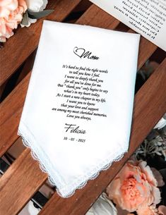 Make your wedding day even more memorable with our personalized printed handkerchiefs, a perfect gift for the Mother of the Bride. This sentimental keepsake is designed to be a cherished token of your love and appreciation. Product Features: Custom Printed Design: Personalize with your special message, names, or date to create a one-of-a-kind gift. Size Options: Choose between 12.5-inch ladies' handkerchief with delicate lace trim  Free Gift Envelope: Each handkerchief comes with a complimentary Elegant Handkerchiefs For Anniversary And Mother's Day, Elegant Handkerchiefs For Mother's Day Personalized Gift, Elegant Customizable Handkerchiefs For Mother's Day, Customizable Elegant Handkerchiefs For Mother's Day, Elegant Personalized Handkerchiefs For Mother's Day, Customizable Handkerchiefs For Mother's Day, Customizable Wedding Handkerchiefs For Mother's Day, Customizable Handkerchiefs For Wedding Gift On Mother's Day, Customizable Handkerchiefs For Wedding And Mother's Day