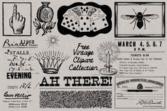 an old advertisement with various items for arts and crafts, including handwritten letters and pictures