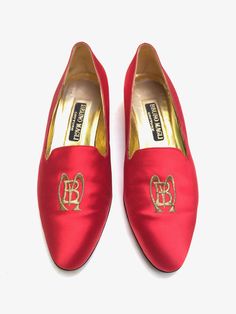 Miu Miu Satin Pumps, Red Slip-on Heels With Cushioned Footbed, Valentino Red Heels, Luxury Slip-on Flats With Red Sole, Vintage Shoes Women, Luxury Red-sole Kitten Heels, Gold Fronts, Brown Leather Shoulder Bag