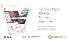 an advertisement for a mobile phone app with the words, exceptional apps delivered on time every time world - class mobile app development company