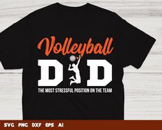 volleyball dad t - shirt with the words volleyball dad on it and an image of a woman