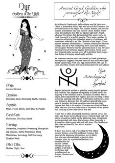 Nyx Greek Goddess of Night Nyx Moon Goddess, Goddess Nyx Symbol, Nyx The Goddess Of Night, Nyx Goddess Makeup Looks, Nyx Symbol Greek Mythology, Nyx Goddess Cheat Sheet, Nyx Night Goddess, Nyx Tattoo Goddesses Greek Mythology, Nyx Goddess Correspondences