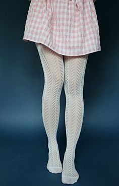 Cream Stretch Thigh-high Tights, Fitted Cream Thigh-high Stockings, Cream Stretch Thigh High Tights, Stretch Cream Thigh-high Tights, Fitted Cream Thigh-high Tights, Cream Fitted Thigh-high Tights, Crochet Tights, Black And White Crochet, High Knee Socks Outfit