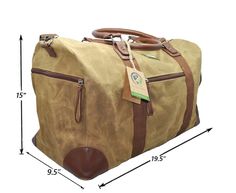 - DURABLE & NATURAL COLOR - Made from high quality earthy brown mud color waxed canvas, Trimmed with Vegan leather and two leather handles with detachable and adjustable shoulder strap with leather padding - WATER REPELLENT - Added layer of natural wax on top of canvas makes this duffle bag water repellent - MULTIPURPOSE AND STYLISH - This large yet not quite bulky overnight duffle bag can be used as gym bag, travel bag, weekend bag, sports bag etc - BAG SPECIFICATION - Total of 5 Pockets, One m Waxed Canvas Duffle Bag With Leather Trim, Brown Waxed Canvas Duffle Bag For Travel, Brown Rectangular Waxed Canvas Duffle Bag, Luxury Brown Waxed Canvas Duffle Bag, Brown Leather-trim Waxed Canvas Weekender Bag, Urban Bags, Duffel Bag Travel, Waxed Canvas, Overnight Bag