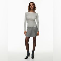 New With Tag Size 4 Features Lined Materials & Care Origin: Fabric From Italy Content: 90% Wool, 8% Cashmere, 2% Elastane; Lining: 100% Polyester Care: Dry Clean Winter Fitted Lined Skort, Fitted Winter Skort With Lined Skirt, Elegant Winter Lined Skort, Elegant Winter Skort With Lined Skirt, Aritzia Skirt, A Line Mini Skirt, Everyday Luxuries, Feel It, Environmental Impact