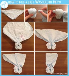 how to fold a baby washcloth hippo - step by step instructions for beginners