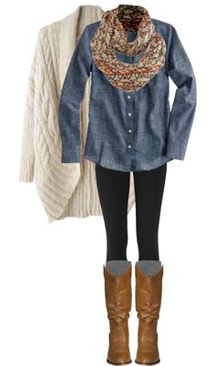 Cozy in Chambray Cute Work Outfits, Pullover Outfit, Legging Outfits, Mode Casual, Winter Mode, Jessica Alba, Casual Winter Outfits, 가을 패션, Jennifer Lawrence