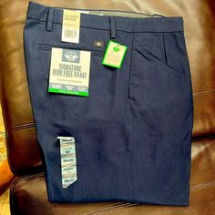 Dockers Pants Navy Relaxed Fit Bottoms For Business Casual, Classic Navy Relaxed Fit Bottoms, Navy Classic Bottoms Relaxed Fit, Blue Flat Front Bottoms With Pockets, Green Khaki Pants, Casual Work Pants, Dockers Pants, Casual Dress Pants, Dockers Men