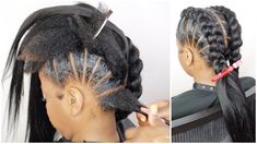 No Feed In Braids, Two Stranded Twist Natural Hair, Crochet French Braids, Feed In Two Braids, Feed In Braids How To, Rubber Band French Braid, Crochet Feed In Braids, Feed In Braids French Braid, Two Braid Styles For Black Hair