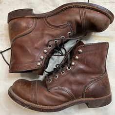 This Is A Great Pair Of Broken In Red Wing Iron Ranger Boots! The Leather Is Broken In Nicely And The Sole Is A Good Shape As Well. There Is Some Heel Wear As Shown, But Not Bad For How Broken In They Are! These Are Labeled A Mens Size 9.5 Iron Ranger Boots, Ranger Boots, Red Wing Iron Ranger, Iron Ranger, Red Wing Boots, Red Wing Shoes, Wing Shoes, Red Wing, Boots Brown