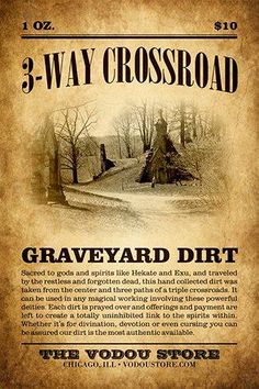 an old poster advertising the 3 - way crossroad in graveyard dirt