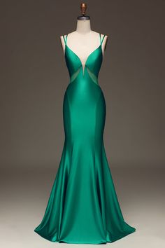 Emerald Prom Dress Long, Formal Dress Green, Satin Mermaid Prom Dress, Green Mermaid Prom Dress, Women Formal Dress, Black Lace Formal Dress, Black Lace Evening Dress, Mermaid Prom Dress, Spaghetti Strap Prom Dress