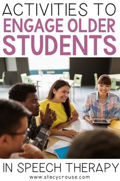 Do you have any older students that quickly lose interest in speech therapy activities? Find some NEW ways to engage them! Try these FIVE STRATEGIES to help peak your students' interest in therapy again, which will result in more ENGAGEMENT and more PRODUCTIVE sessions! Social Thinking Activities, High School Speech, Kids Speech Therapy, Articulation Therapy Activities, High School Speech Therapy, Slp Materials, Language Therapy Activities