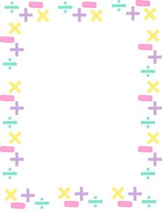 a square frame made up of different colored crosses on a white background with space for text