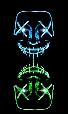 an image of a neon mask with glowing eyes