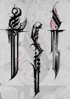 some type of dagger tattoo design